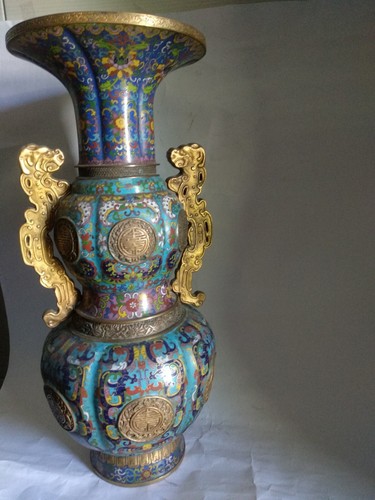 Chinese polychrome gourd vase