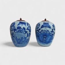 ANTICA COPPIA VASI POTICHE IN