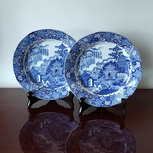 Coppia antichi piatti - coppia, di
