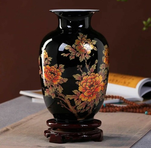 Vaso ceramica nera jingdezhen - vaso,