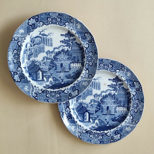 Coppia antichi piatti - di,