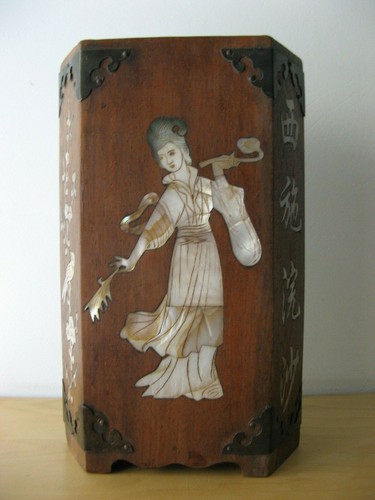 Antico vaso cinese legno - in,